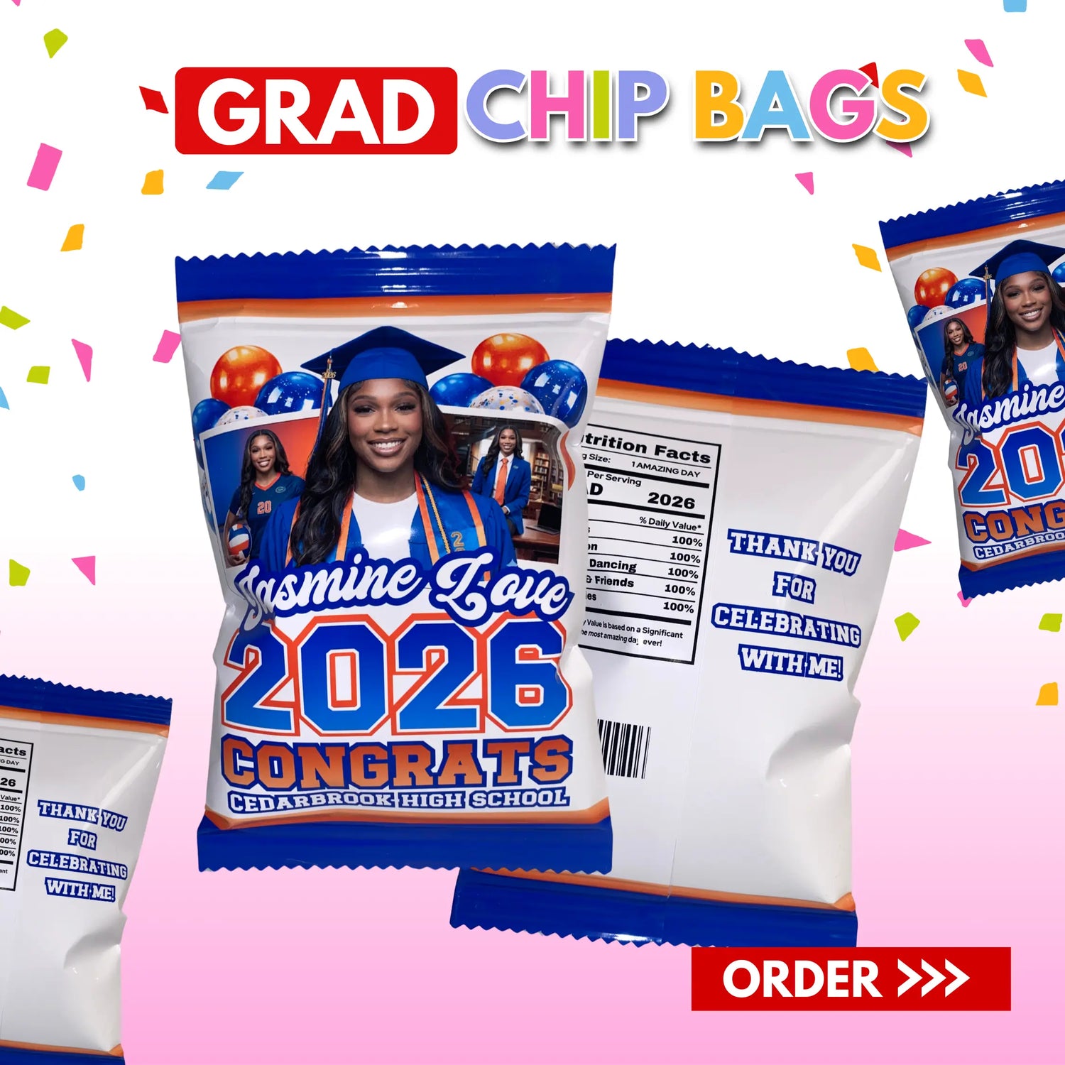 Graduation Chip Bags