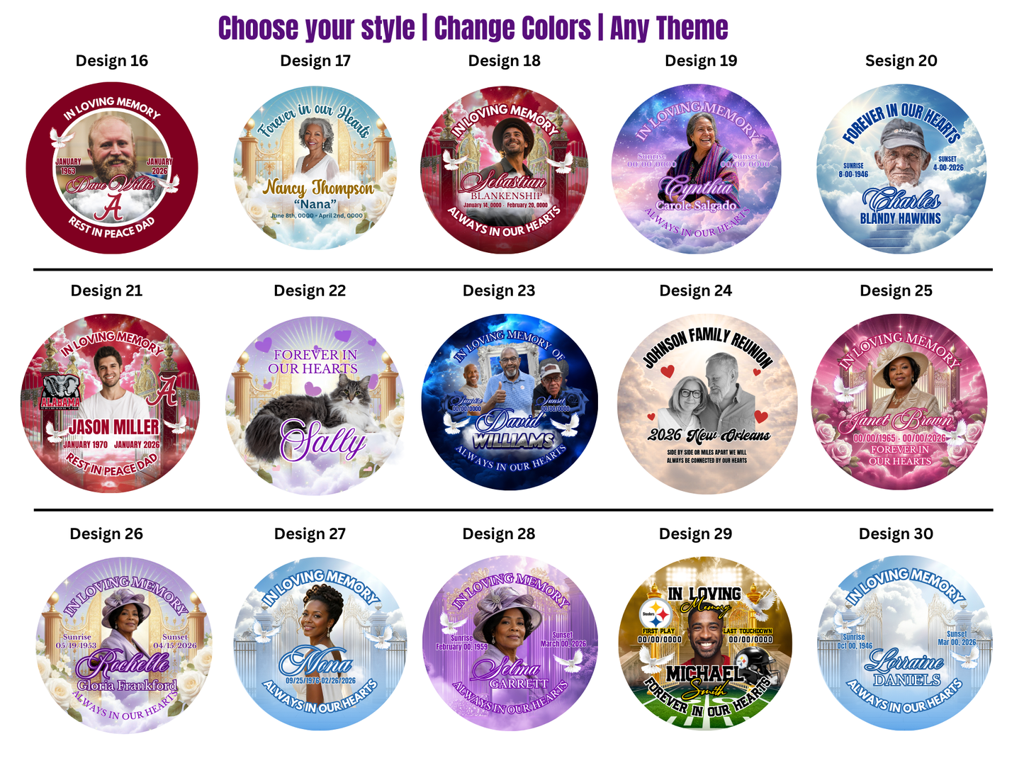 Memorial Keepsake Buttons 3"
