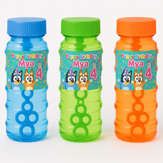 Custom Bubbles Party Favor - Any Theme - Bluey Theme