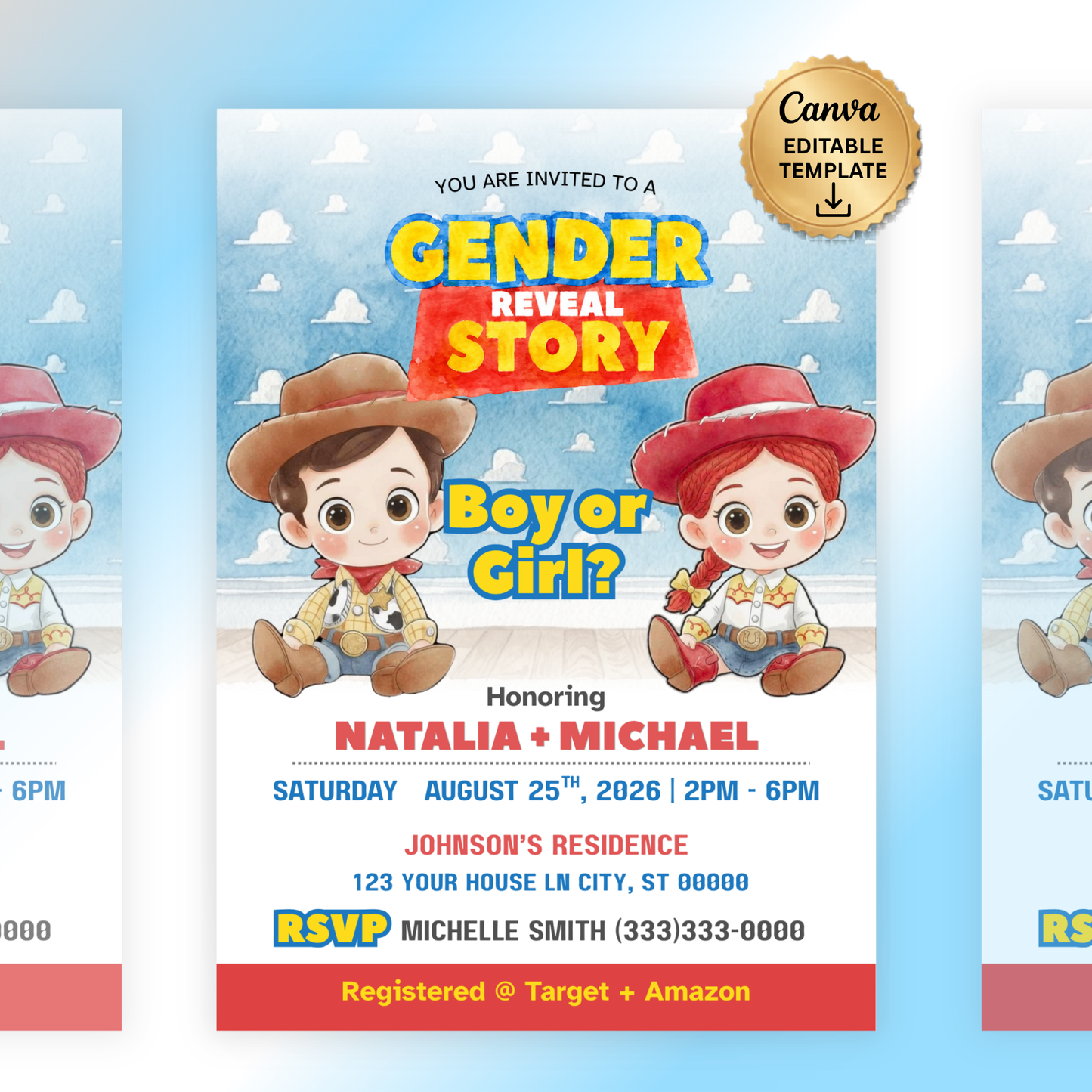 Gender Reveal Story Invitation