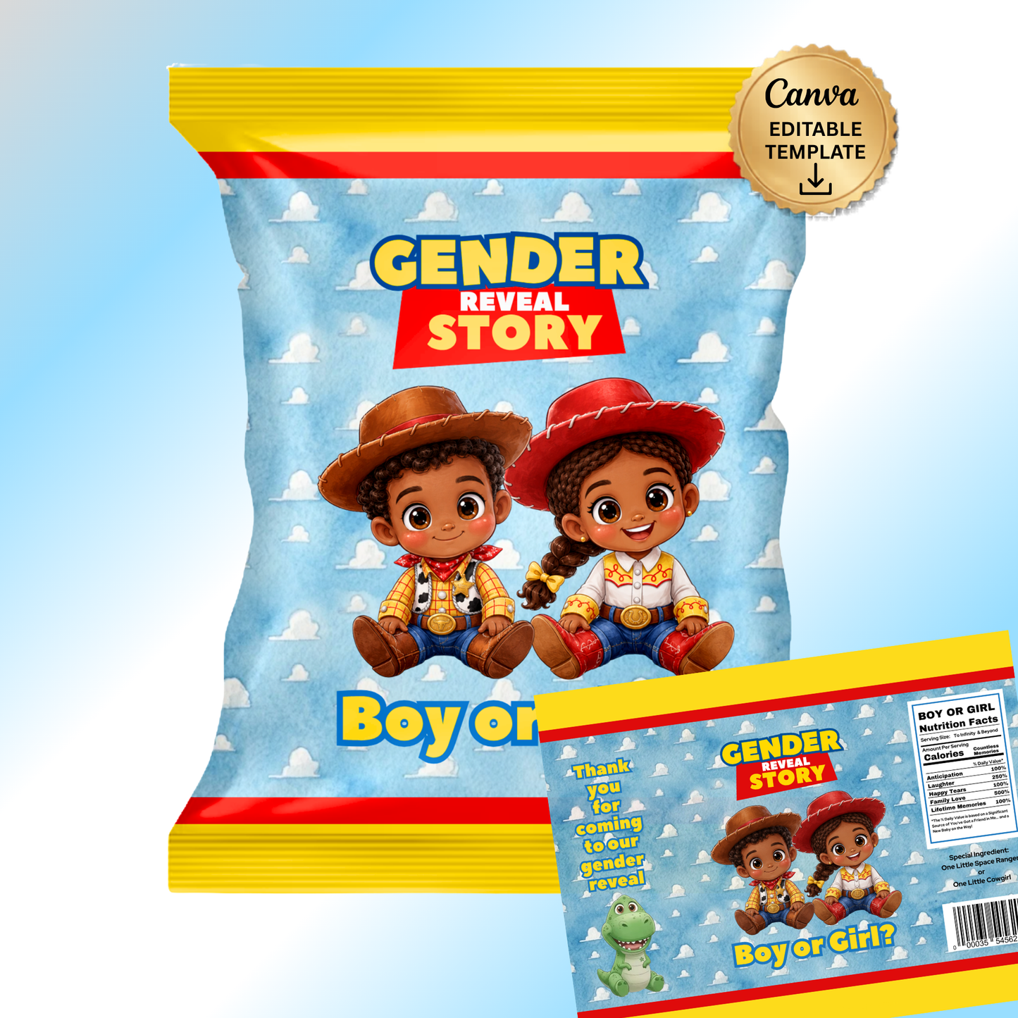 Gender Reveal Story Chip Bag