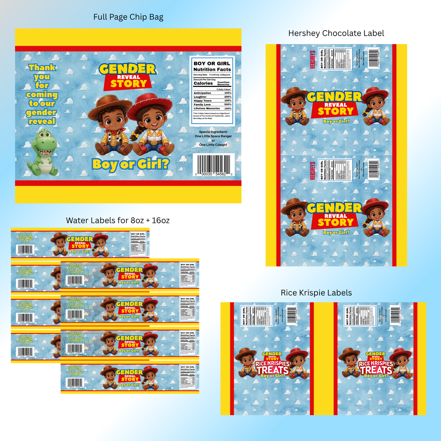 Gender Reveal Story Treat Bundle Brown