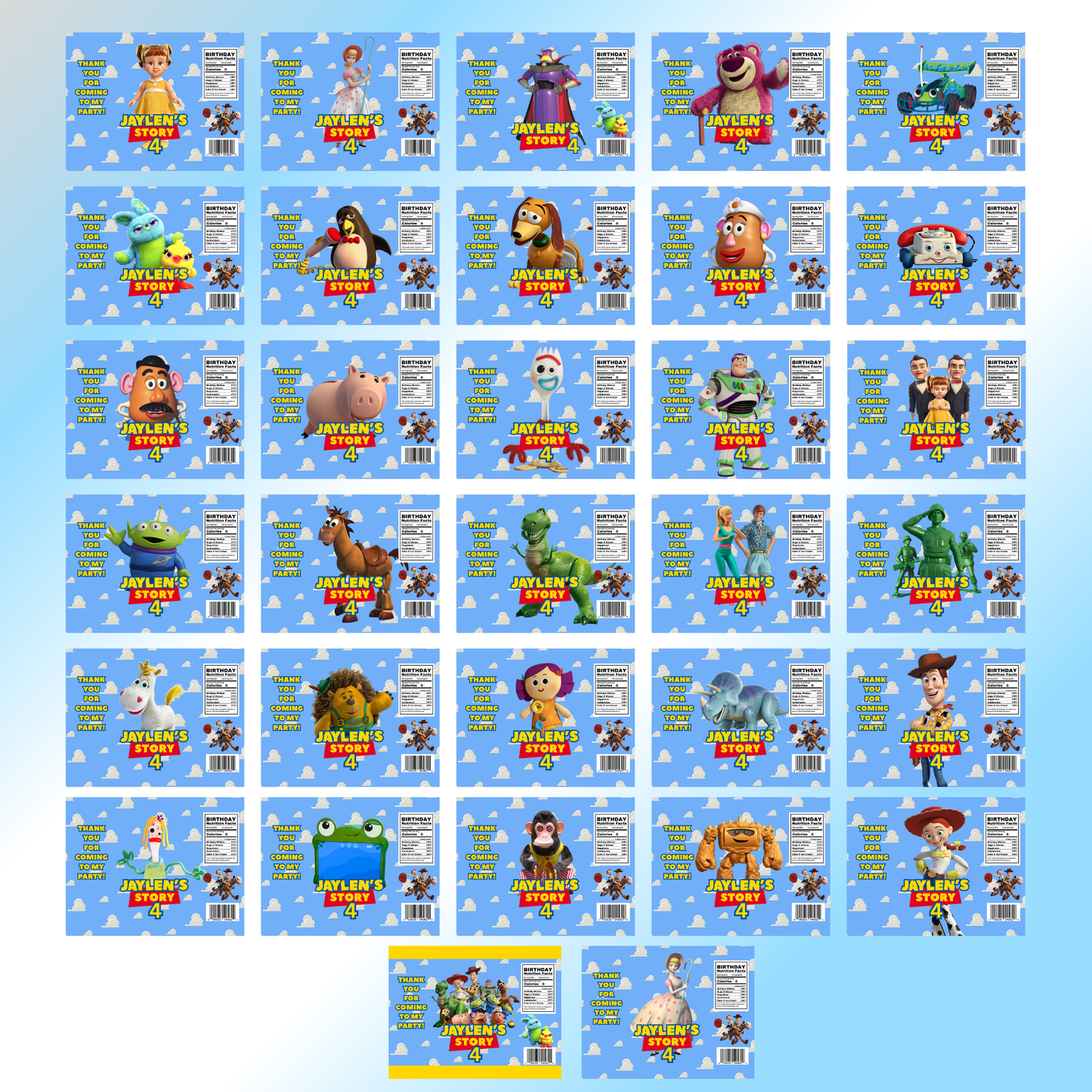 Toy Story Character Chip Bags