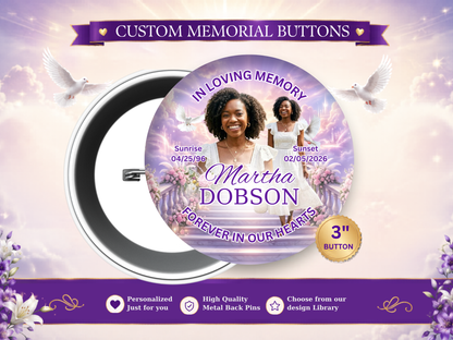 Memorial Keepsake Buttons 3"