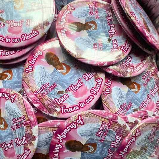 3" Memorial Pin Buttons