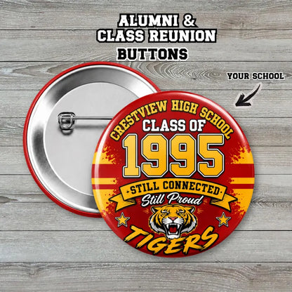 Custom 3" Alumni Reunion Buttons | High School & College Homecoming Pins