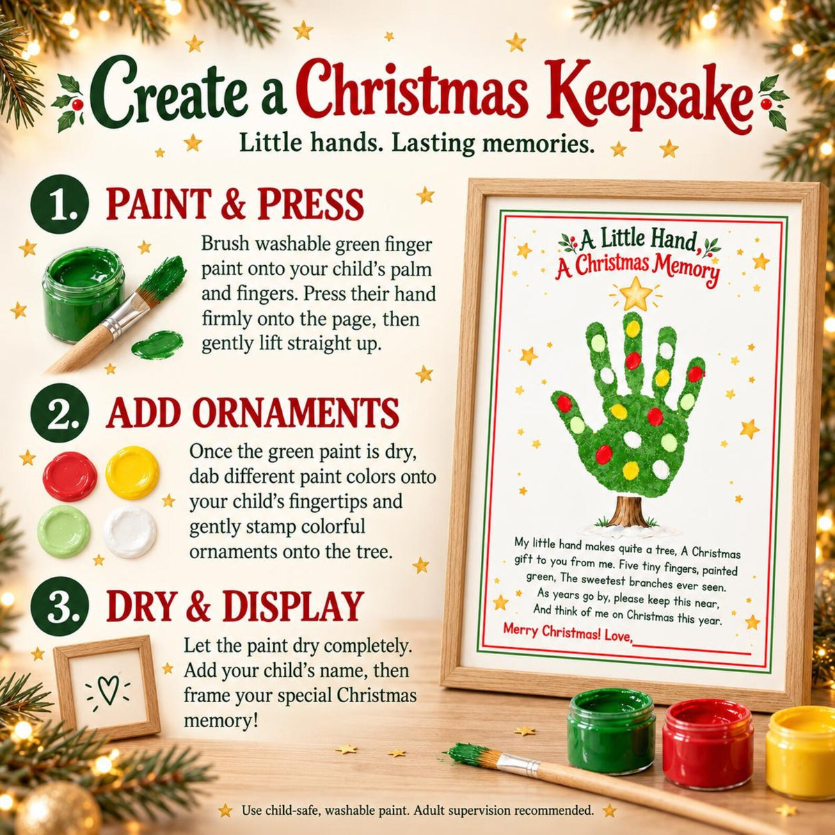 Christmas Tree Handprint Activity Sheet