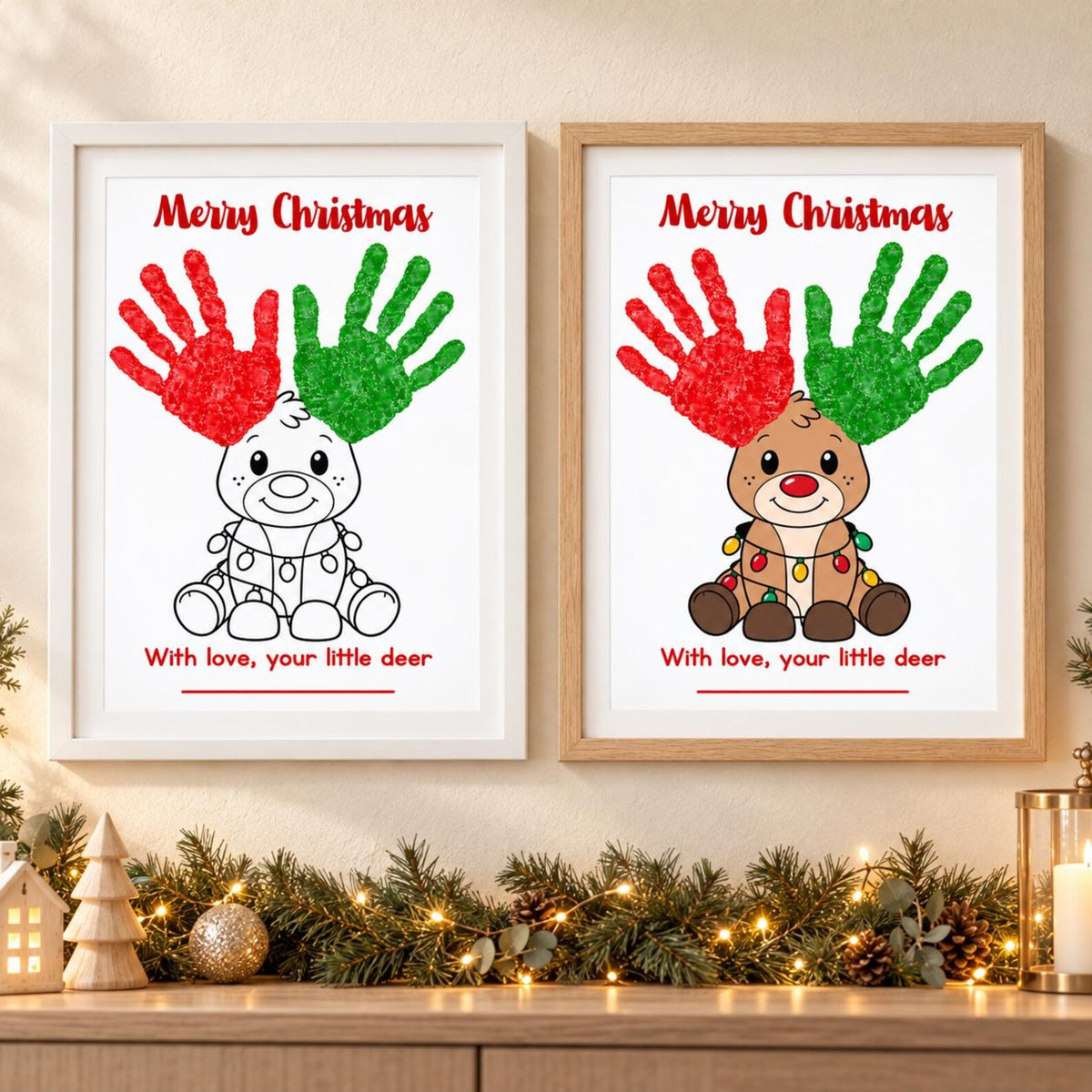 Reindeer Handprint Activity Sheet