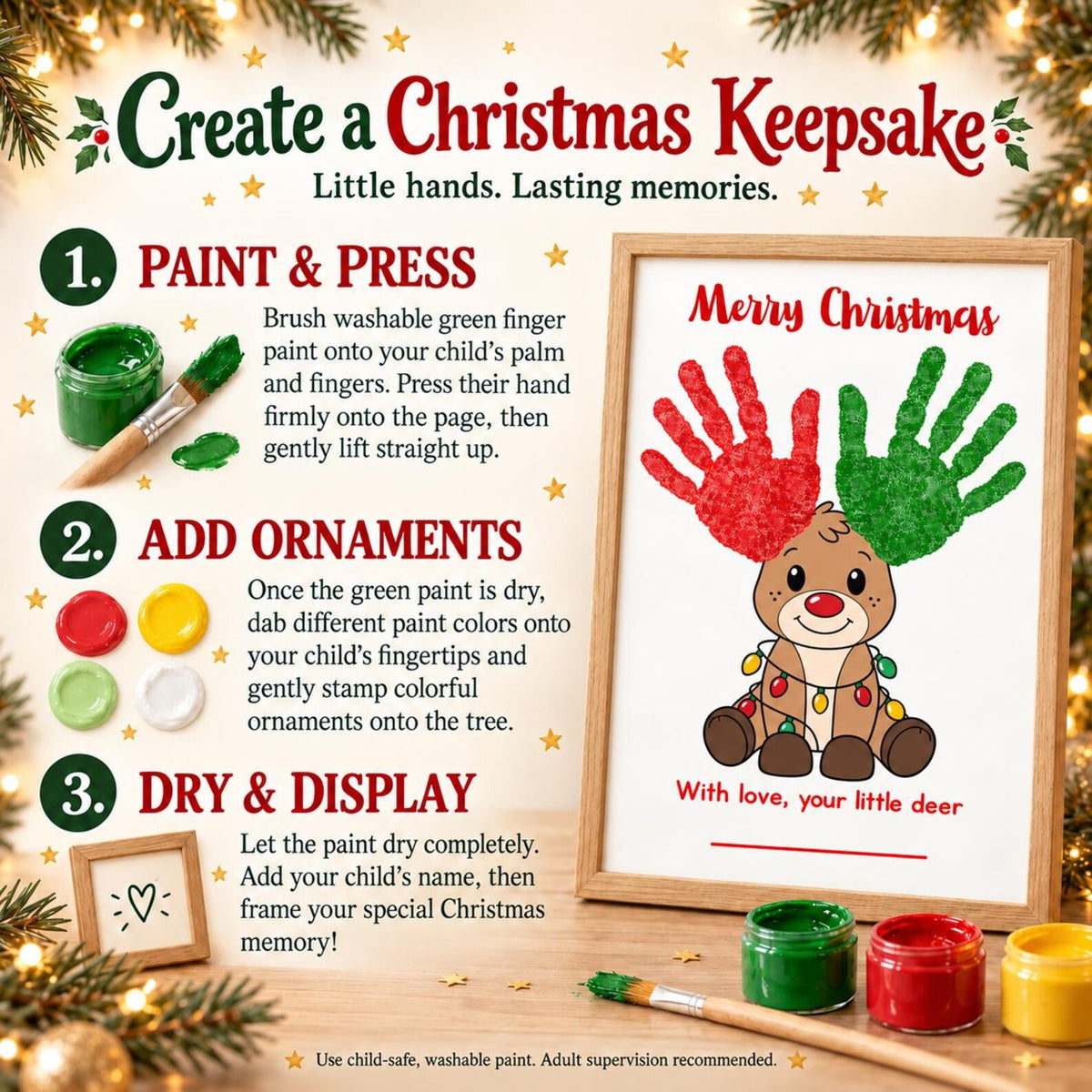 Reindeer Handprint Activity Sheet