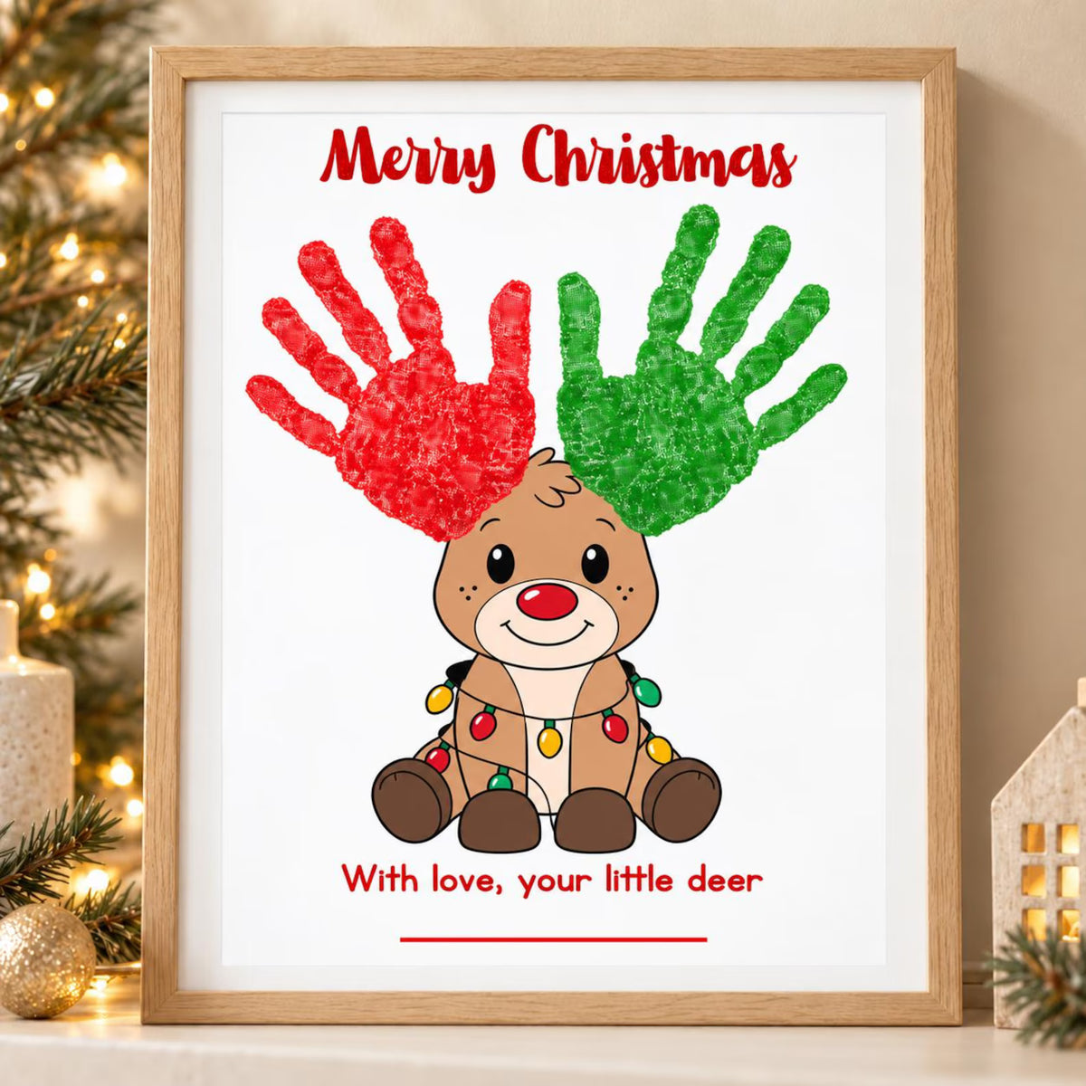 Reindeer Handprint Activity Sheet
