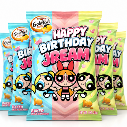Custom Goldfish Birthday Party Treat Favors | Personalized Candy Bags | Filled or Unfilled