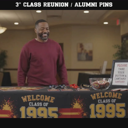 Custom 3" Alumni Reunion Buttons | High School & College Homecoming Pins